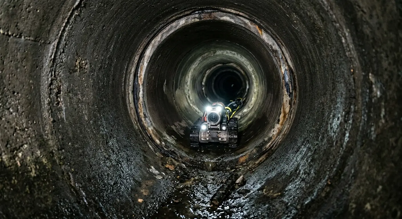 Robotic sewer camera inspecting pipe interior for Sewer Line Repair in Springfield